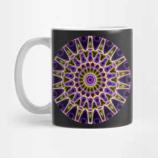 Purple and Yellow Glow Mandala Mug